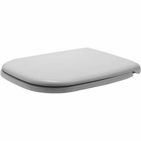 Duravit Toilet Seat, Plastic Hinges, White, With Cover, D-Shaped, White 0067390000